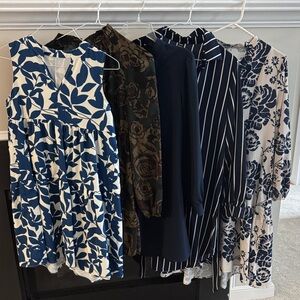 SHEIN Women's Midi Dresses - Blue and Black Collection